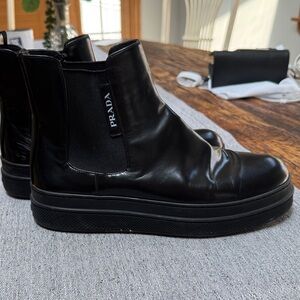 Prada Double Sole Chelsea Boot in black (size 40/womens 10)